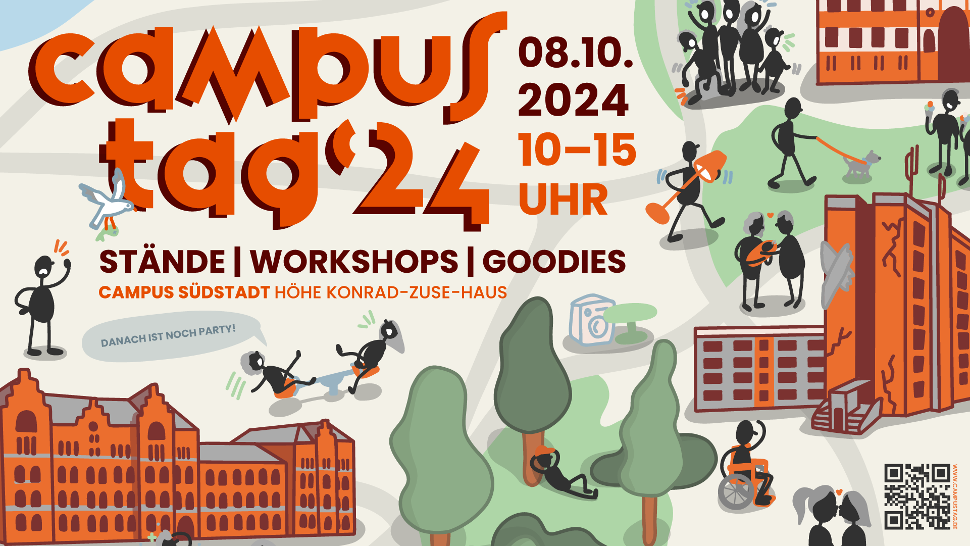 Campustag: 08.10.2024, Südstadt Campus, 10–15 Uhr, Workshops, Stände und mehr